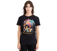 Disney Aladdin Jasmine, Abu, Rajah, Genie Are Ready For Adventure Camiseta de Mujer, Negro, XL