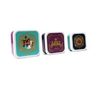 Disney Aladdin - Juego de 3 loncheras con tapas, sin BPA, para alimentos, para la escuela, para aperitivos, para el almuerzo