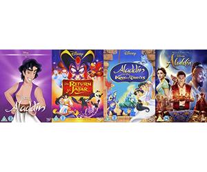 Disney Aladdin Trilogy Animated and Movies Collection DVD - Aladdin, The Return of Jafar, Aladdin and The King of Thieves, Aladdin Movie DVD