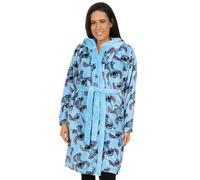 Disney Albornoz de forro polar con capucha para mujer, de Lilo and Stitch, color azul, azul, 48-50