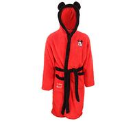 Disney Albornoz unisex de Mickey Mouse de forro polar súper suave para hombres y mujeres, Rojo/Negro, Small/Medium