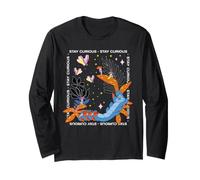 Disney Alice in Wonderland Caterpillar Stay Curious Retro Manga Larga