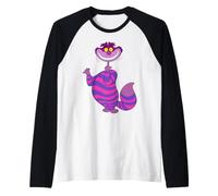 Disney Alice in Wonderland Cheshire Cat Head Off Big Pose Camiseta Manga Raglan