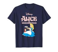 Disney Alice in Wonderland Flowers For Dinah Camiseta, Hombre, Azul Marino, S
