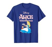Disney Alice in Wonderland Flowers For Dinah Camiseta, Hombre, Azul Real, S
