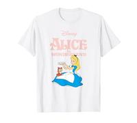 Disney Alice in Wonderland Flowers For Dinah Camiseta, Hombre, Blanco, L