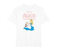 Disney Alice in Wonderland Flowers For Dinah Camiseta, Hombre tallas grandes, Blanco, 5X Alto