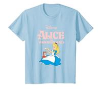 Disney Alice in Wonderland Flowers For Dinah Camiseta, Niños, Azul Bebé, 8 años