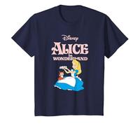 Disney Alice in Wonderland Flowers For Dinah Camiseta, Niños, Azul Marino, 10 años
