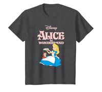 Disney Alice in Wonderland Flowers For Dinah Camiseta, Niños, Jaspeado Oscuro, 8 años