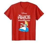 Disney Alice in Wonderland Flowers For Dinah Camiseta, Niños, Rojo, 4 años