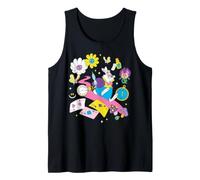 Disney Alice in Wonderland White Rabbit Retro Colors Collage Camiseta sin Mangas