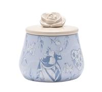 Disney Alicia en el País de las Maravillas - Caja de cerámica azul/beige rosa producto oficial - Diseño de flores de la reina de corazones. Decoración para el hogar para comedor y sala de estar. 12 x