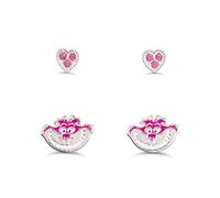 Disney Alicia en el país de las maravillas Cheshire Cat Heart Sparkling Stone 2 pares de pendientes de tuerca