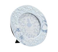 Disney - Alicia en el país de las maravillas - Marco de fotos redondo de cerámica esmaltada de 4 x 4 pulgadas - Diseño de rosas de Alicia y Sombrerero Loco - Producto oficial de Disney - Decoración