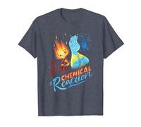 Disney and Pixar’s Elemental Chemical Reaction Ember & Wade Camiseta, Hombre, Azul Jaspeado, XXL
