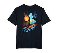 Disney and Pixar’s Elemental Chemical Reaction Ember & Wade Camiseta, Hombre Tallas Grandes, Negro, 4X Alto