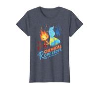 Disney and Pixar’s Elemental Chemical Reaction Ember & Wade Camiseta, Mujer, Azul Jaspeado, XL