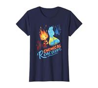 Disney and Pixar’s Elemental Chemical Reaction Ember & Wade Camiseta, Mujer, Azul Marino, M