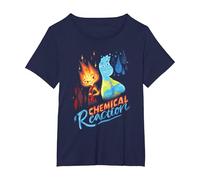 Disney and Pixar’s Elemental Chemical Reaction Ember & Wade Camiseta, Mujer Tallas Grandes, Azul Marino, 4XL Grande