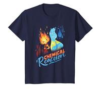Disney and Pixar’s Elemental Chemical Reaction Ember & Wade Camiseta, Niños, Azul Marino, 4 años