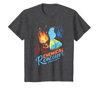 Disney and Pixar’s Elemental Chemical Reaction Ember & Wade Camiseta, Niños, Jaspeado Oscuro, 8 años