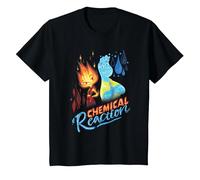 Disney and Pixar’s Elemental Chemical Reaction Ember & Wade Camiseta, Niños, Negro, 2 años