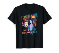 Disney and Pixar’s Elemental It’s Elemental Characters Camiseta, Hombre, Negro, XXL