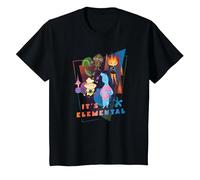 Disney and Pixar’s Elemental It’s Elemental Characters Camiseta, Niños, Negro, 8 años