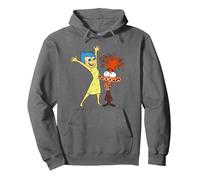 Disney and Pixar’s Inside out 2 Toony Colors Joy & Anxiety Sudadera con Capucha, Unisex para Adultos, Asfalto, S