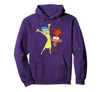 Disney and Pixar’s Inside out 2 Toony Colors Joy & Anxiety Sudadera con Capucha, Unisex para Adultos, Morado, XXL