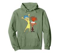 Disney and Pixar’s Inside out 2 Toony Colors Joy & Anxiety Sudadera con Capucha, Unisex para Adultos, Verde Salvia, L