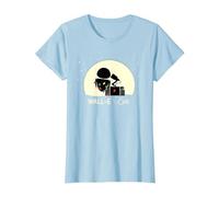 Disney and Pixar’s Wall-E and Eve Holiday Camiseta, Mujer, Azul Bebé, XS