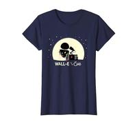 Disney and Pixar’s Wall-E and Eve Holiday Camiseta, Mujer, Azul Marino, XS