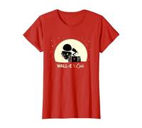 Disney and Pixar’s Wall-E and Eve Holiday Camiseta, Mujer, Rojo, XS