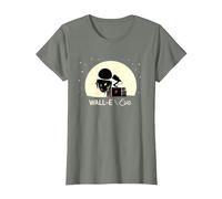Disney and Pixar’s Wall-E and Eve Holiday Camiseta, Mujer, Verde Militar Jaspeado, S
