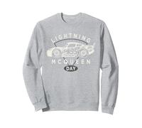 Disney and Pixar's Cars 95 Profile Lightning Mcqueen Day Sudadera, Unisex para Adultos, Gris Jaspeado, S