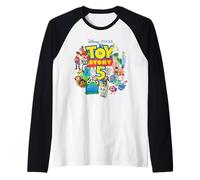 Disney and Pixar's Toy Story 5 Logo & Character Collage Camiseta Manga Raglan