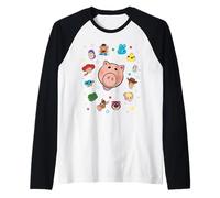 Disney and Pixar's Toy Story Hamm Big Face Collage Camiseta Manga Raglan