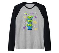 Disney and Pixar's Toy Story Pizza Planet Aliens Collage Camiseta Manga Raglan