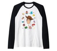 Disney and Pixar's Toy Story Sheriff Woody Big Face Collage Camiseta Manga Raglan