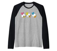 Disney April May & June Duck Big Face Retro Trip Matching Camiseta Manga Raglan