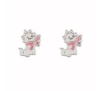 Disney Aristocats Marie - Pendientes chapados en plata, talla única, Chapado en plata, Sin piedra preciosa