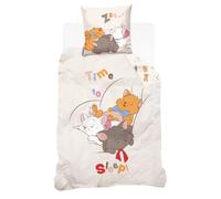Disney Aristogatos Marie Berlioz y Toulouse - Funda nórdica (140 x 200 cm, 1 funda de almohada, 100% algodón, color beige