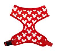 Disney - Arnés para mascotas, collar de perro, hebilla de plástico, diseño de orejas de Mickey Mouse, color rojo y blanco