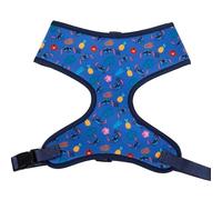 Disney - Arnés para mascotas con hebilla de plástico, poses e iconos de Lilo y Stitch dispersos azules negros, se adapta a cuello de 11 pulgadas y pecho de 13 a 17 pulgadas