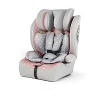 Disney Asiento Elevador para Auto con Conectores ISOFIX i-Size ECE R129. Alzador para seguridad de los niños altura de 125 a 150 cm. Asiento con gráficos de Minnie Mouse, fondo negro y rosa.