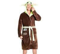 Disney - Baby Yoda Albornoz, Bata Invierno de Forro Polar de Casa Mandalorian Con Capucha, Para Hombre, Color Marron, Talla L
