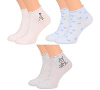 DISNEY Bambi Thumper Coloridas calcetines tobilleras para mujer con volantes - 3 pares, certificado OEKO-TEX (FR/ES, Números, 39, 42, Regular, Regular, A)