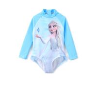 Disney - Bañador de manga larga para niña (2 a 6 años), diseño de Frozen, Bloque de color., 3 años
